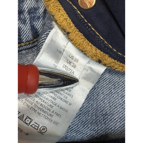 We the Free People Dakota Straight Leg Jeans Denim Distressed High Rise Size 28 - Picture 7 of 8